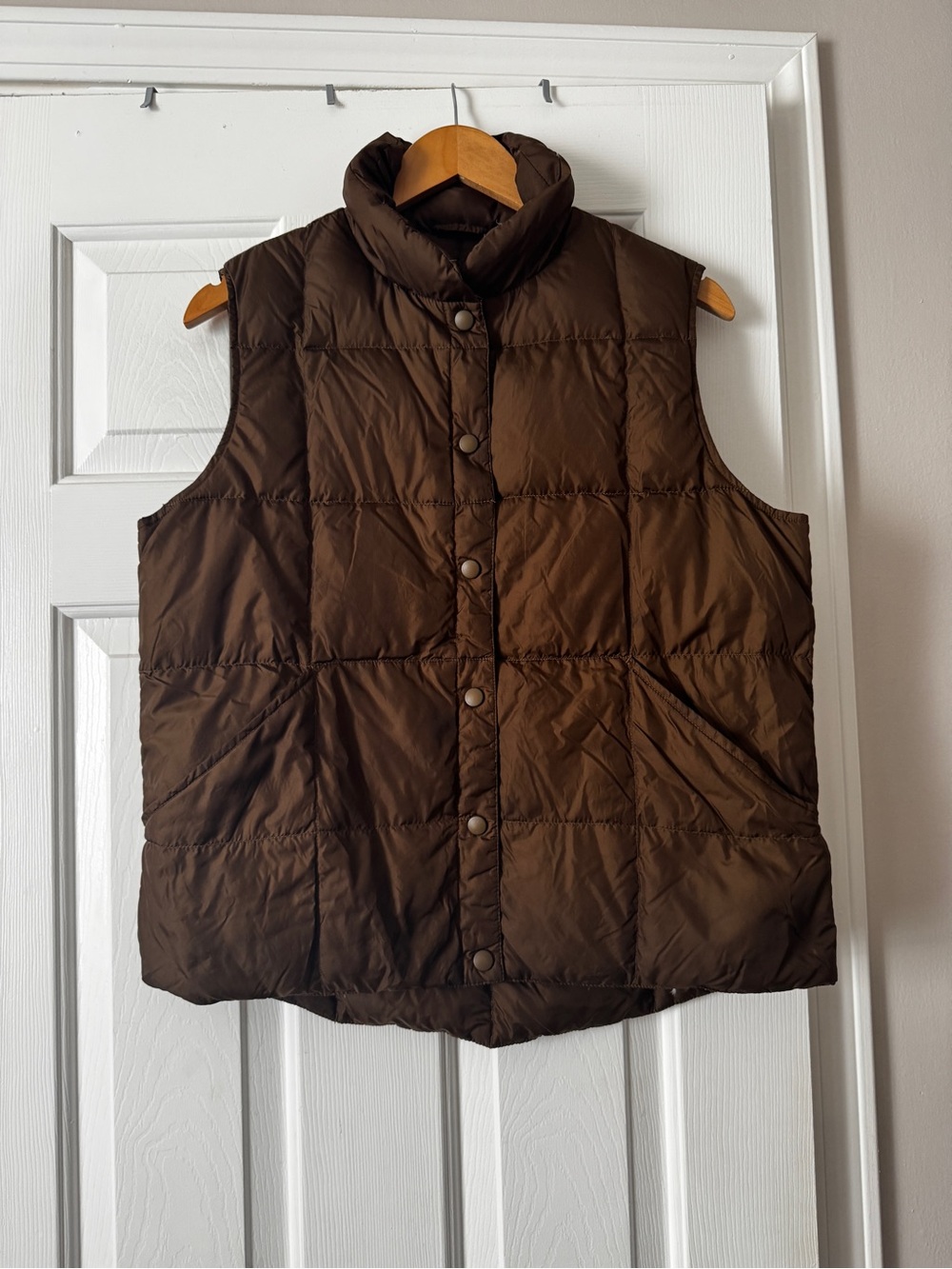Lands' End Women’s Medium Espresso Brown Goose Down Puffer Vest